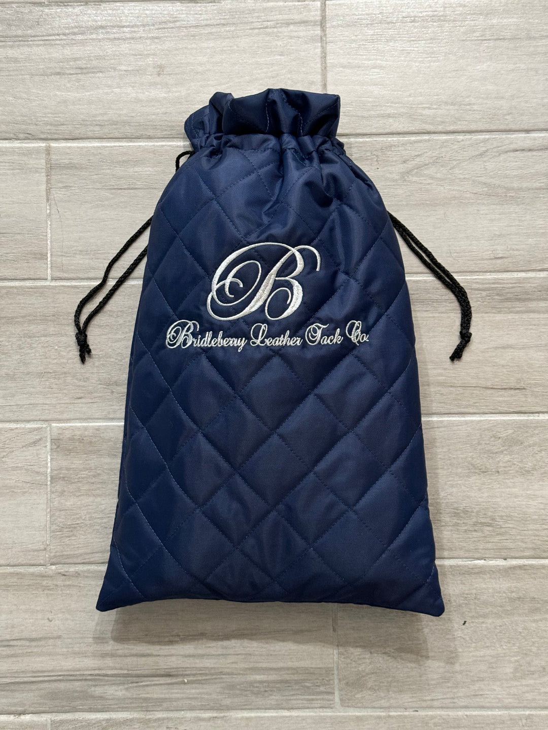 Quilted Draw String Bag in Bridleberry Blue 22" tall x 13.5"wide