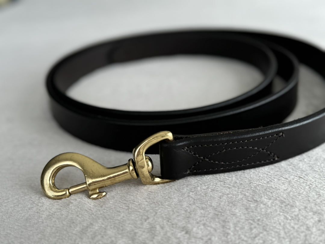 Racing Tack-Full Grain Leather Lead w/Clip End