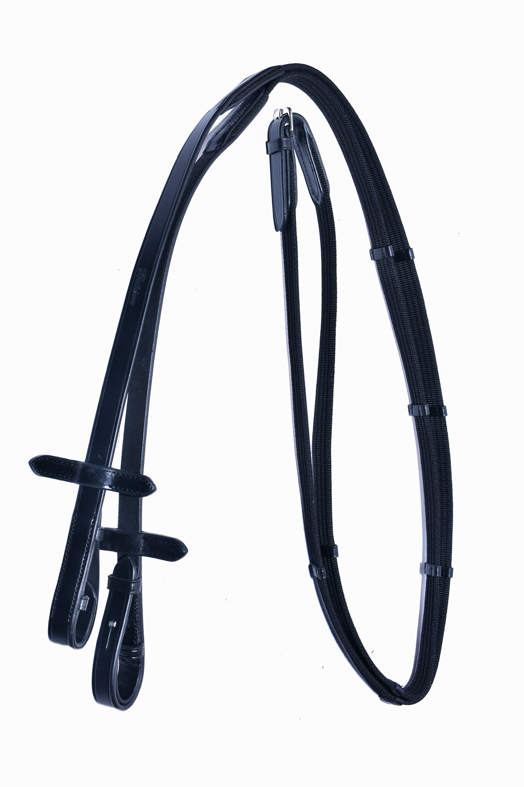 Webbed Reins / Full Grain English Leather with Stops - Bridleberry Leather Tack Co. 