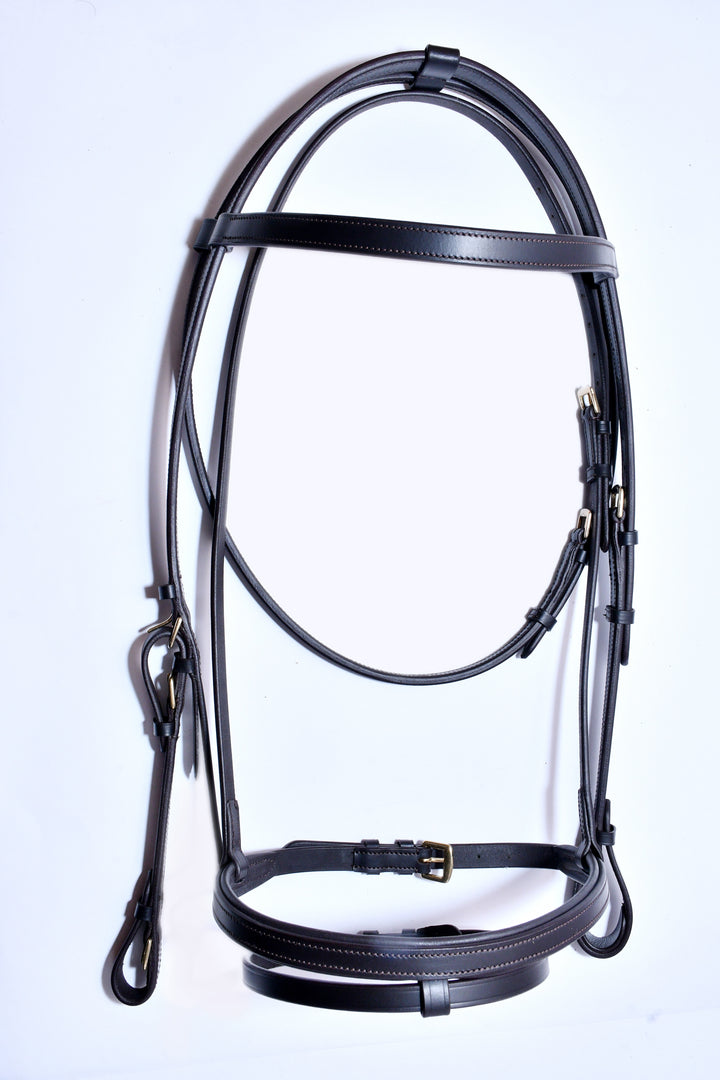 Racing Tack-Leather Set, Headstall,Flash Noseband,Rubber/ Leather Reins - Bridleberry Leather Tack Co. 