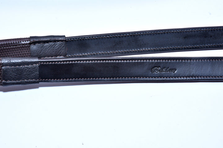 Racing Tack- Rubber/Leather Reins w/ Buckle End - Bridleberry Leather Tack Co. 