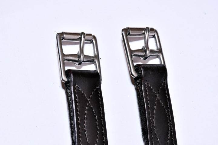 Racing Tack-Leather Triple Stitched Stirrup Leathers w/ Roller Buckles - Bridleberry Leather Tack Co. 