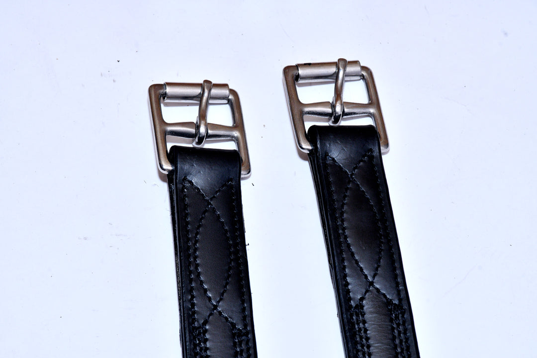 Racing Tack-Leather Triple Stitched Stirrup Leathers w/ Roller Buckles - Bridleberry Leather Tack Co. 