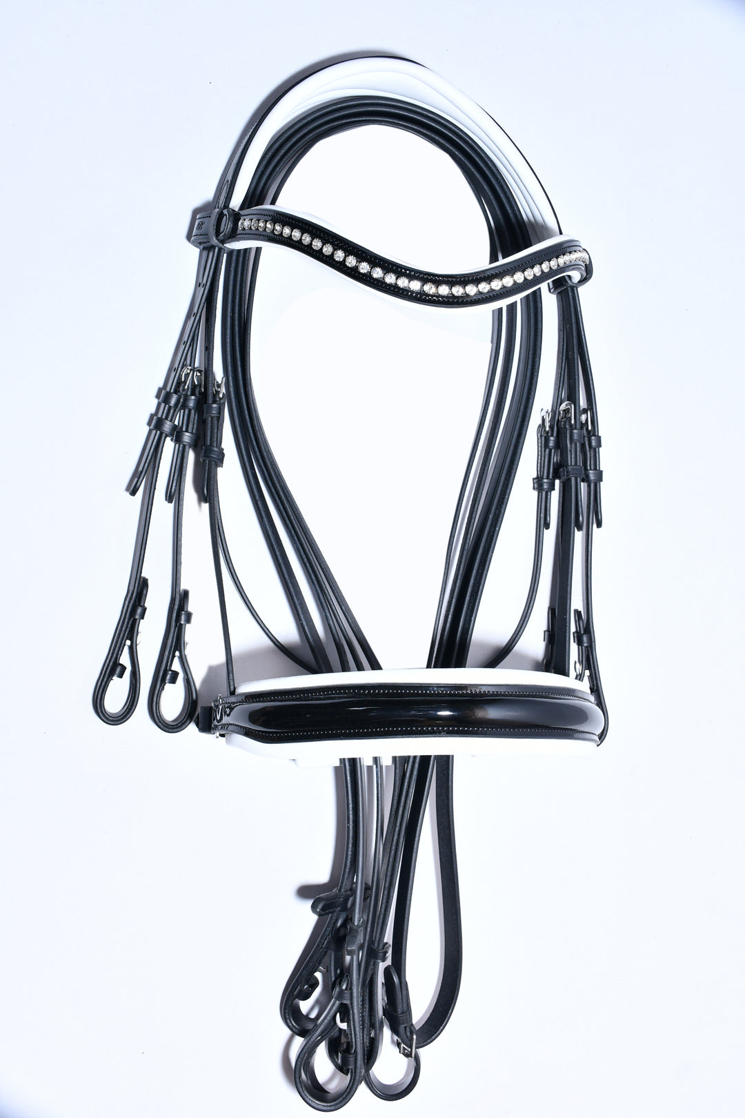 Extra Padded Double Bridle with Extra Cushioning for Comfort includes Two sets of ReinsReins - Bridleberry Leather Tack Co. 