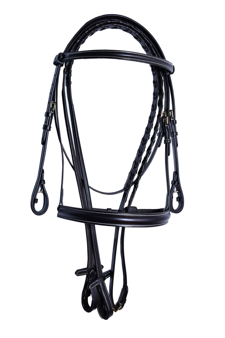 #40 Premium Hunter English & Italian Leather Bridle w/Laced Reins