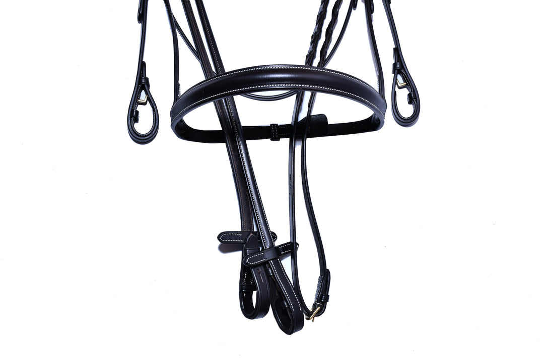 #40 Premium Hunter English & Italian Leather Bridle w/Laced Reins