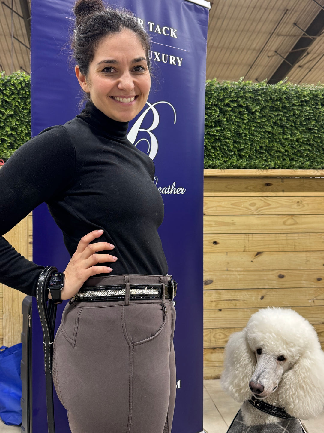 Women's Black Patent Leather Belt w/Diamond Crystal Design