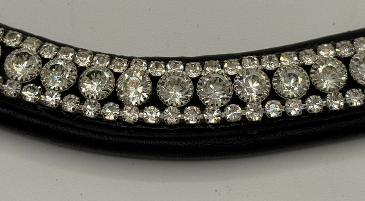 #108 Browband, Large Crystals w/top & bottom rows of medium size Crystals ,"U" shaped design