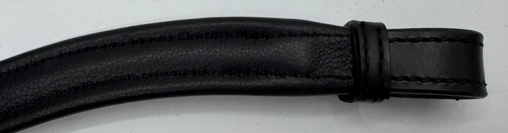 #140 Black Padded Browband Dark Grey Crystals