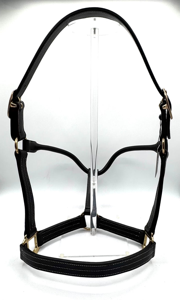 #7 Triple Stitched Leather Halter w/Brass Hardware