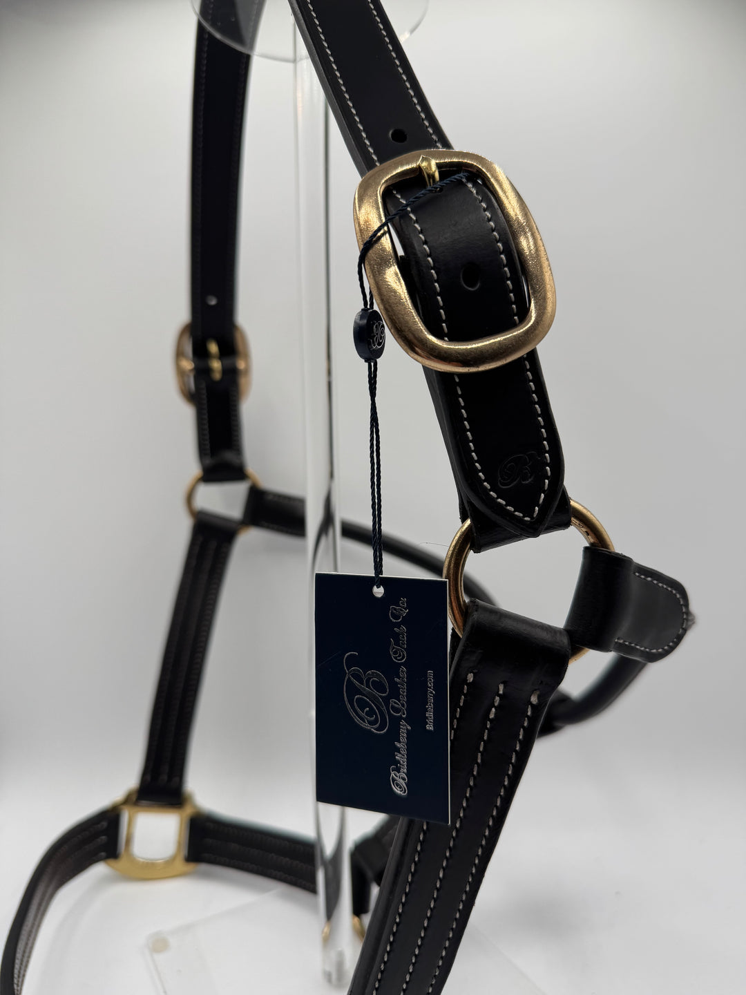 #7 Triple Stitched Leather Halter w/Brass Hardware