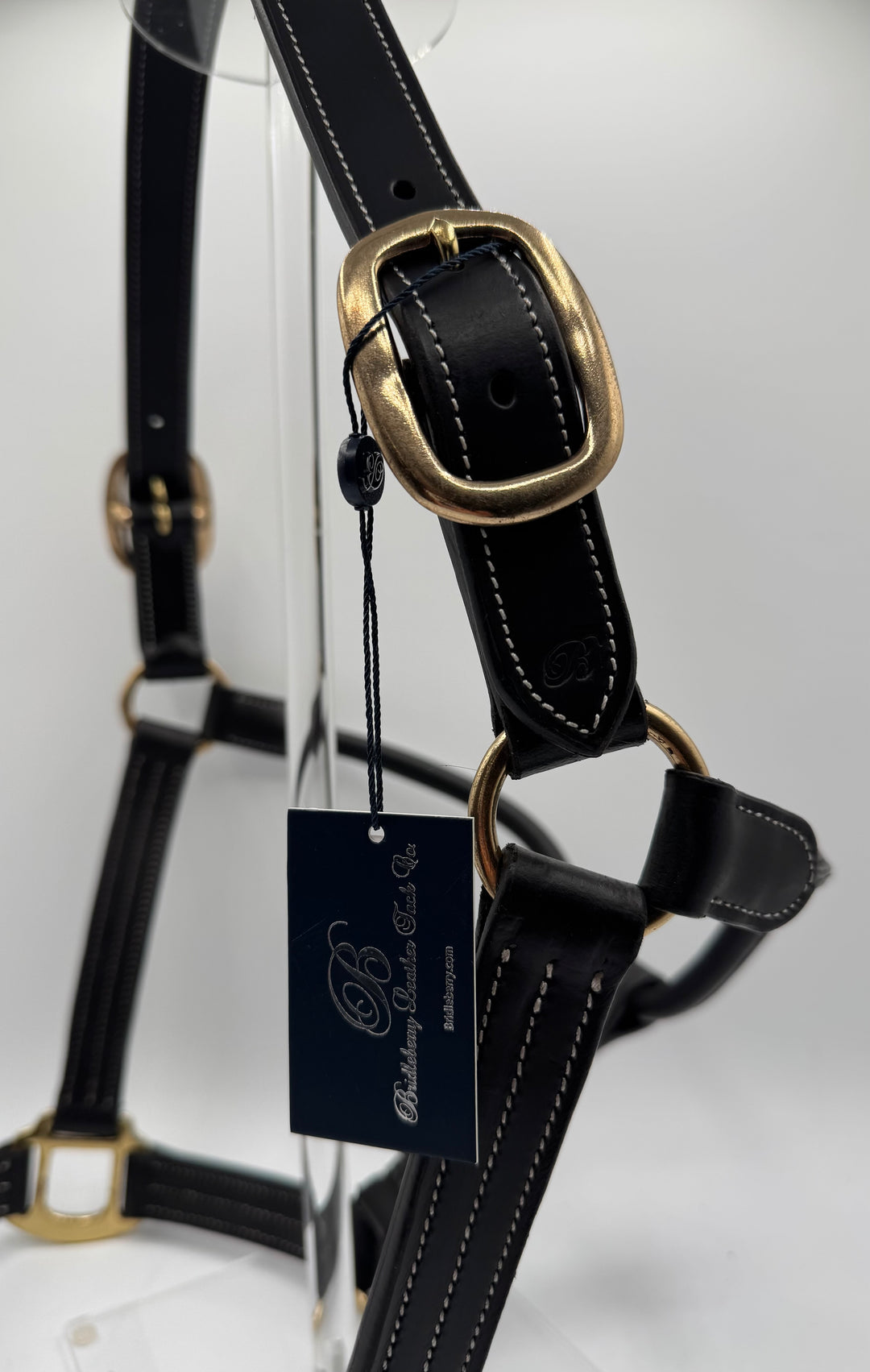 #7 Triple Stitched Leather Halter w/Brass Hardware