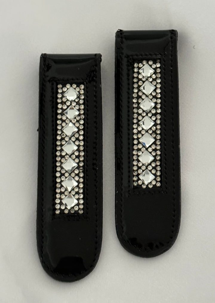 Black Patent Leather Set of Boot Clips