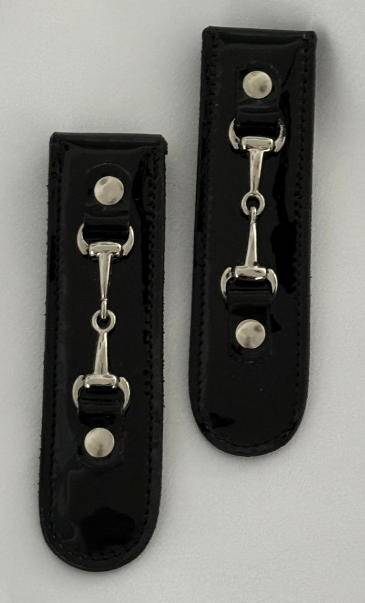 Black Patent Leather Set of Boot Clips