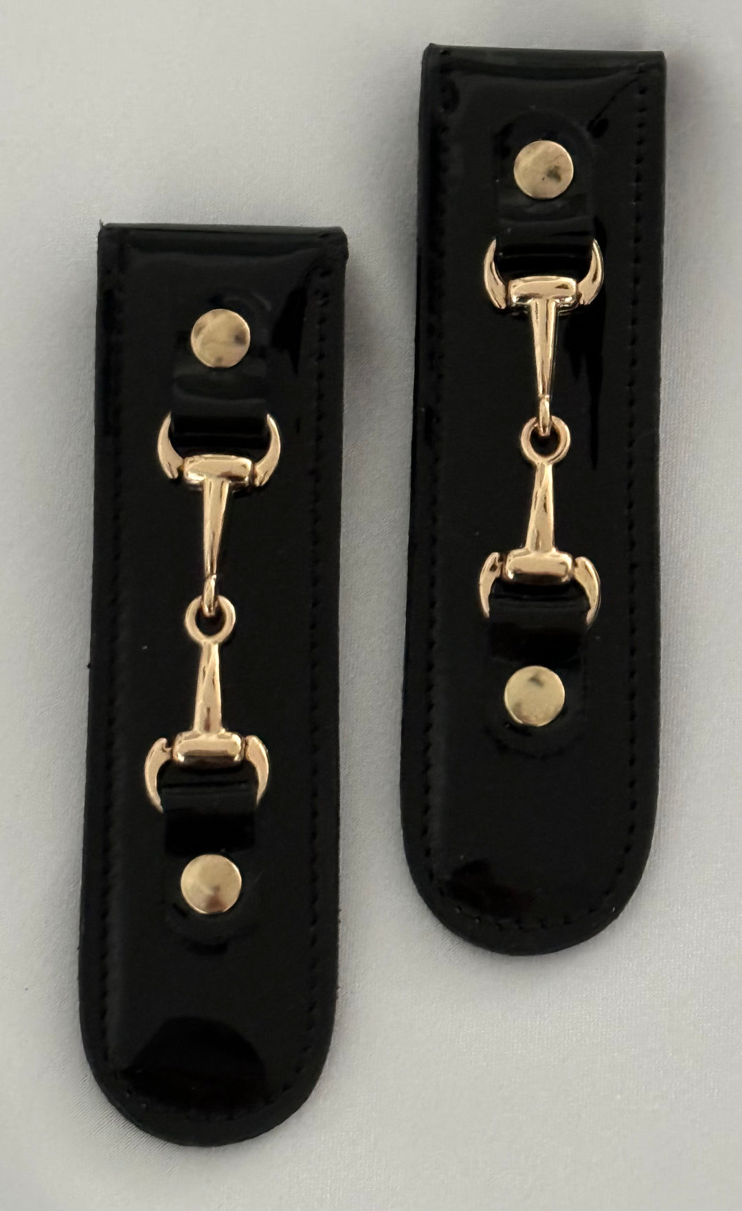 Black Patent Leather Set of Boot Clips