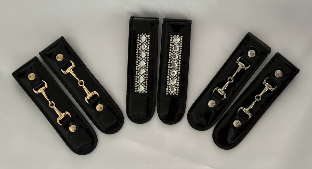 Boot Clips Black Patent Leather Set of Boot Clips – Bridleberry Leather Tack Co.