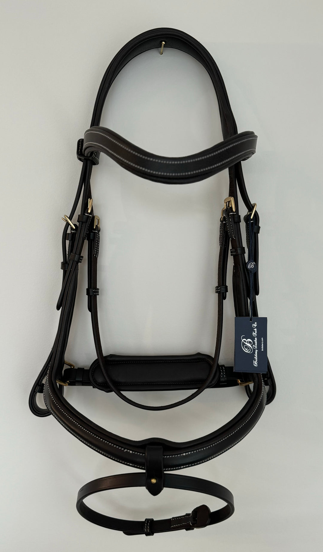 #6 Padded Full Grain Leather Bridle in classic Style w/ English Leather Reins