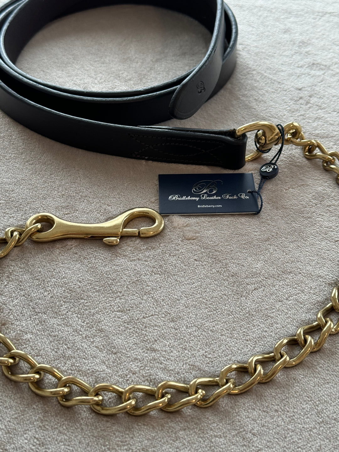 RacingTack-Full Grain Leather Lead Shank w/ 30" Chain