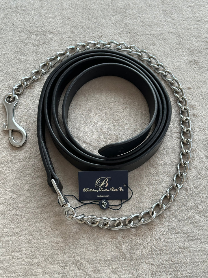 RacingTack-Full Grain Leather Lead Shank w/ 30" Chain