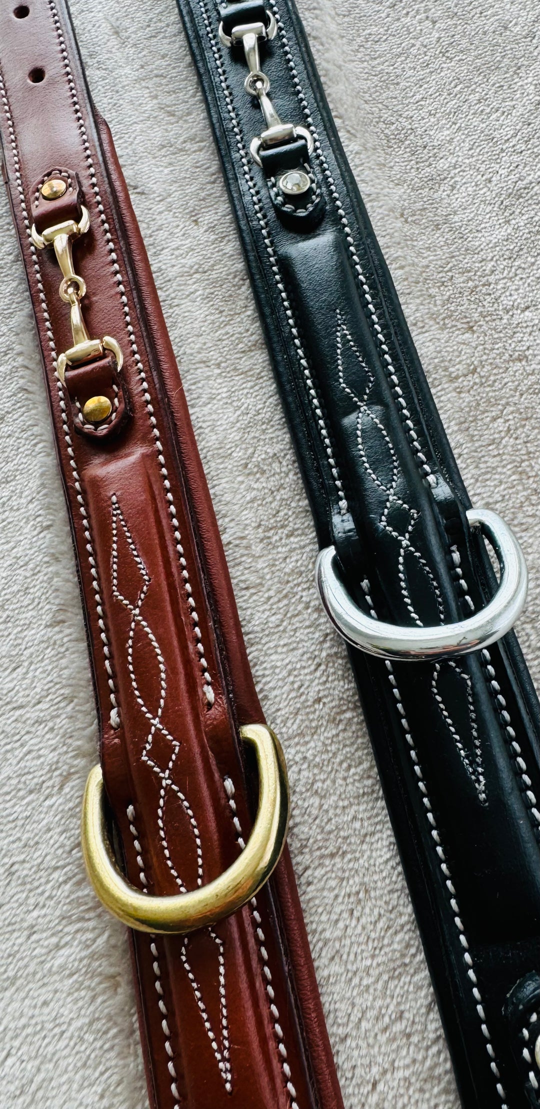 Padded Dog Collar in Full Grain Leather w/ Horse Bits