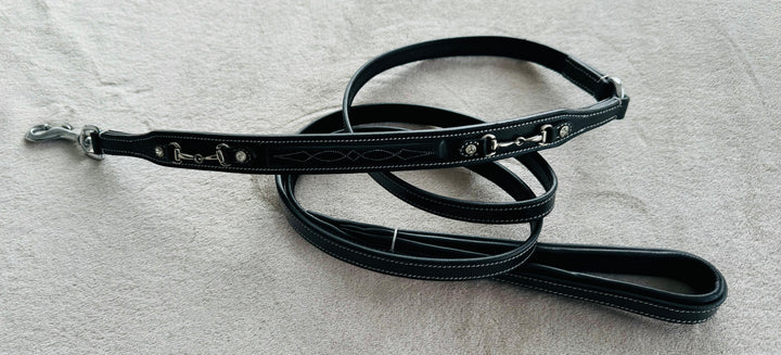 Full Grain Leather Dog Leash w/ Horse Bit