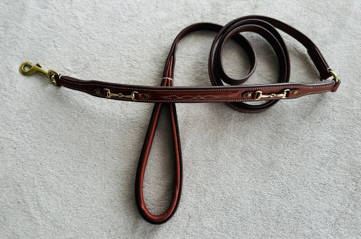 Full Grain Leather Dog Leash w/ Horse Bit