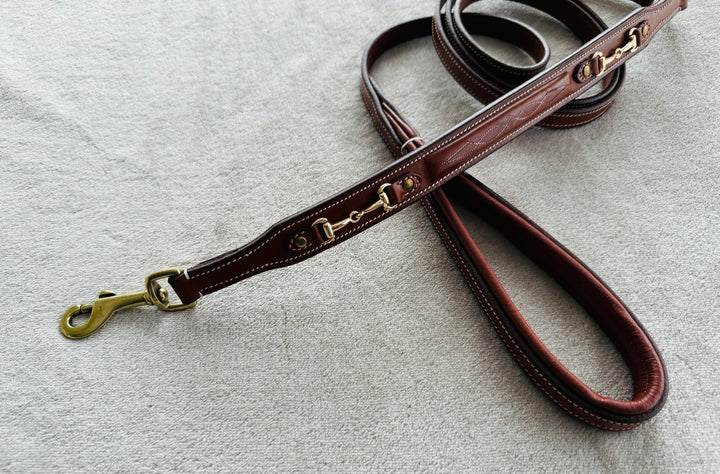 Full Grain Leather Dog Leash w/ Horse Bit