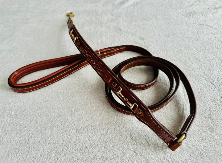 Full Grain Leather Dog Leash w/ Horse Bit