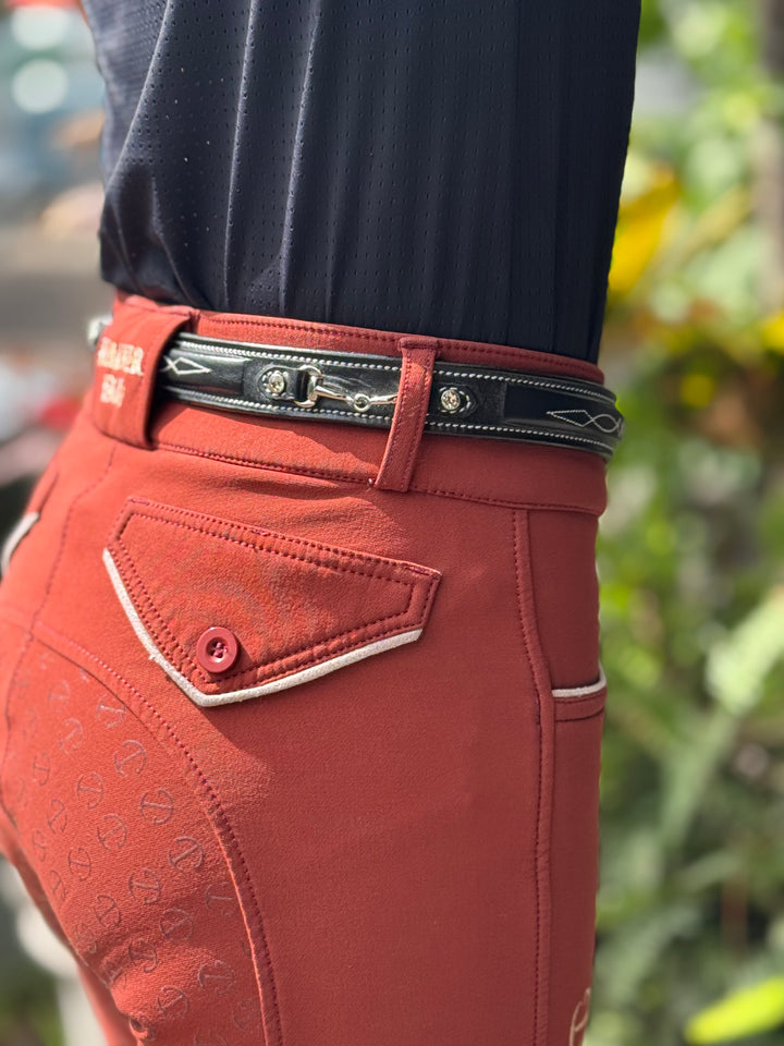 Women's Full Grain Leather Belt w/ Horse Bits