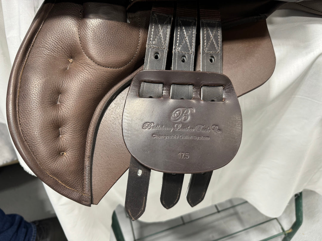 Saddle-Leather All Purpose/Jumper,English Saddle in Two Tone Brown - Bridleberry Leather Tack Co. 