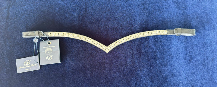 #151 Slim Crystal "v" Design Brown Leather Browband